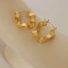 316L Stainless Steel Geometric Wavy Women's Earring Electroplated With 18K Real Gold