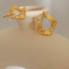 316L Stainless Steel Geometric Wavy Women's Earring Electroplated With 18K Real Gold
