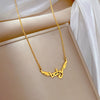 Titanium Steel Geometric Wings Fashion Minimalist Electroplated Necklace For Female