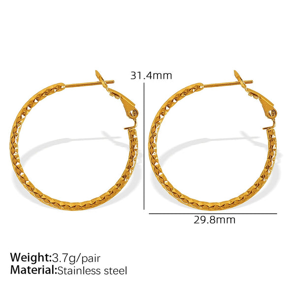 316L Stainless Steel Geometric Women's Simple Twist Earrings With Electroplating