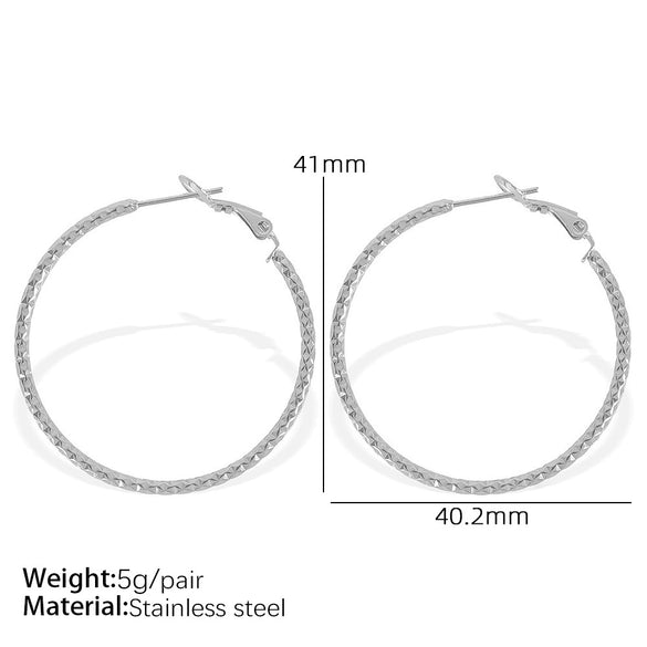 316L Stainless Steel Geometric Women's Simple Twist Earrings With Electroplating