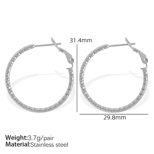 316L Stainless Steel Geometric Women's Simple Twist Earrings With Electroplating