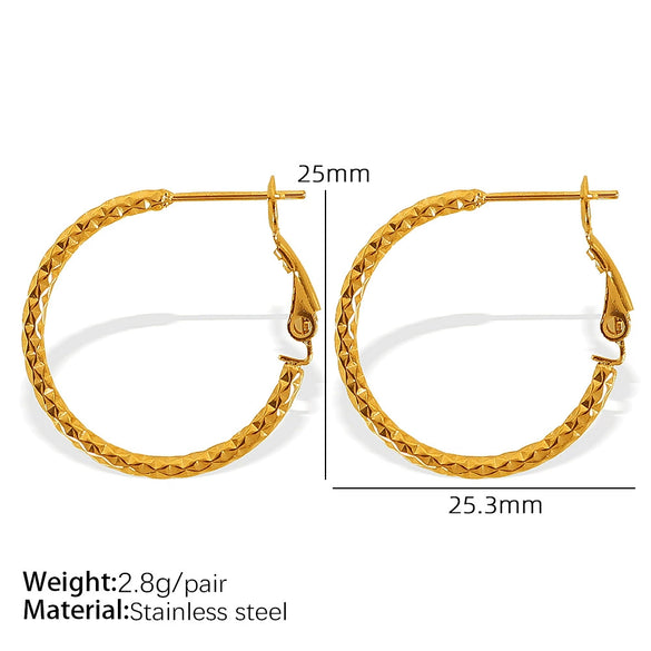316L Stainless Steel Geometric Women's Simple Twist Earrings With Electroplating