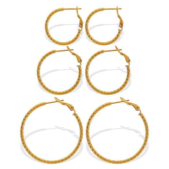 316L Stainless Steel Geometric Women's Simple Twist Earrings With Electroplating