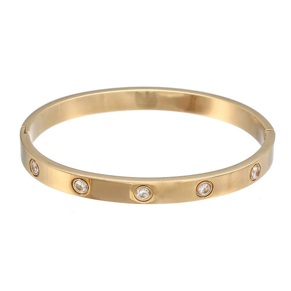 Titanium Steel Geometric Zircon Bracelet With Diamond Cut Design Fashion Stainless Steel Chain Bracelet For Women And Unisex Wear