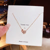 Titanium Steel Geometric Zircon Inlaid Pendant Necklace For Women Light Luxury Style