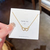 Titanium Steel Geometric Zircon Inlaid Pendant Necklace For Women Light Luxury Style