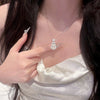 Titanium Steel Geometric Zirconia Clavicle Chain Pendant Necklace For Women Highend