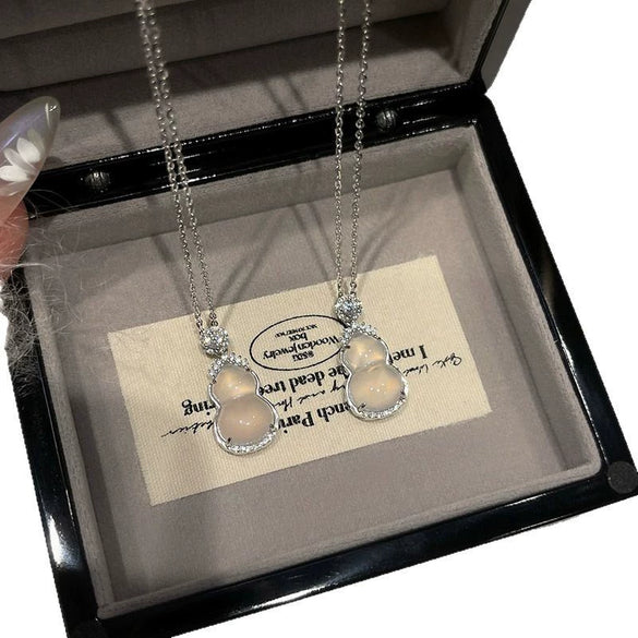 Titanium Steel Geometric Zirconia Clavicle Chain Pendant Necklace For Women Highend