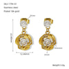 316L Stainless Steel Geometric Zirconia Earrings For Women In Ins Style