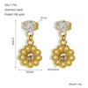 316L Stainless Steel Geometric Zirconia Earrings For Women In Ins Style