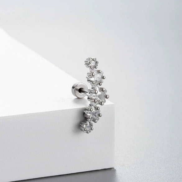 Titanium Steel Geometric Zirconia Earrings For Women
