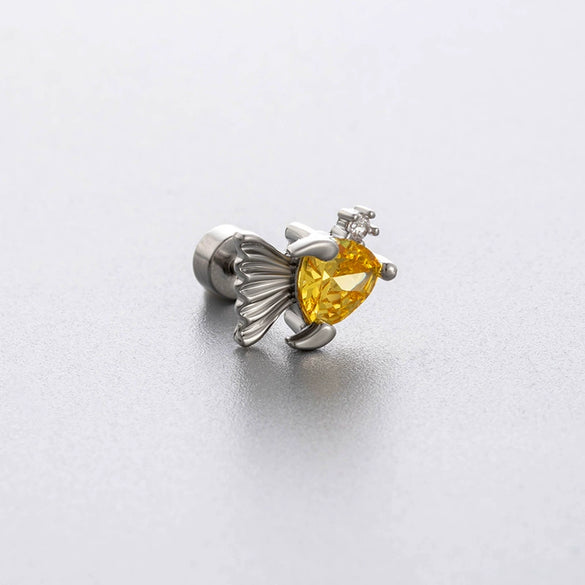 Titanium Steel Geometric Zirconia Women's Puncture Earrings