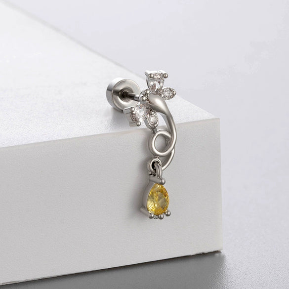 Titanium Steel Geometric Zirconia Women's Puncture Earrings