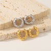 Titanium Steel Geometry Electroplated Ear Studs And Earrings