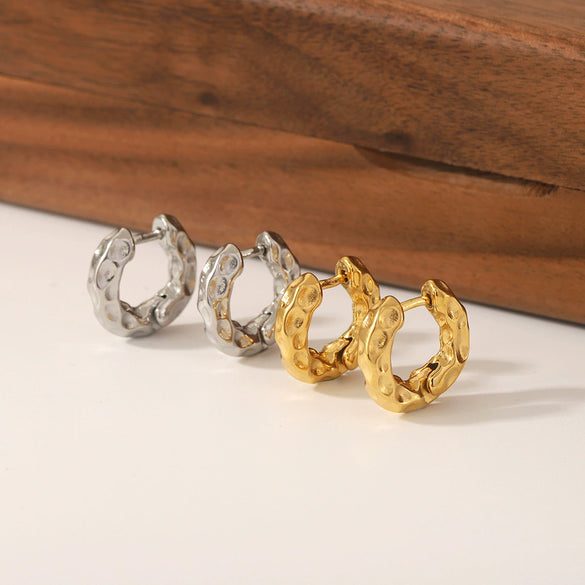 Titanium Steel Geometry Electroplated Ear Studs And Earrings