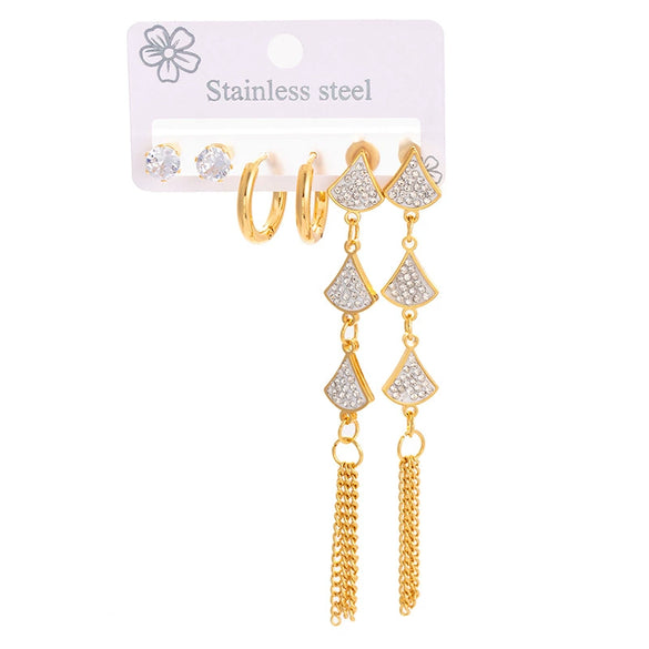 Titanium Steel Ginkgo Biloba Fashion Ol Style Electroplated Women's Earrings