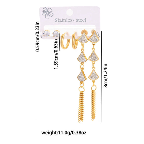 Titanium Steel Ginkgo Biloba Fashion Ol Style Electroplated Women's Earrings