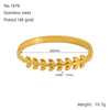 Titanium Steel Gold Electroplated Fashion Geometric Large Circle Mouth Nonfading Bracelet
