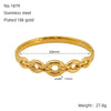 Titanium Steel Gold Electroplated Fashion Geometric Large Circle Mouth Nonfading Bracelet