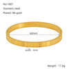 Titanium Steel Gold Electroplated Fashion Geometric Large Circle Mouth Nonfading Bracelet