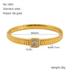 Titanium Steel Gold Electroplated Fashion Geometric Large Circle Mouth Nonfading Bracelet