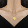 Titanium Steel Gold Foil Four Leaf Flower Geometric Style Electroplated Unisex Necklace