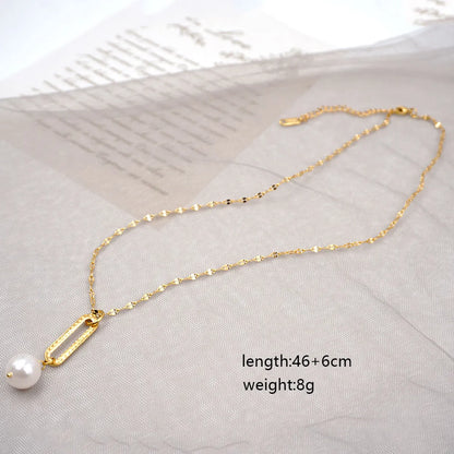 Titanium Steel Gold Plated Casual Simple Style Round Plating Pendant Necklace