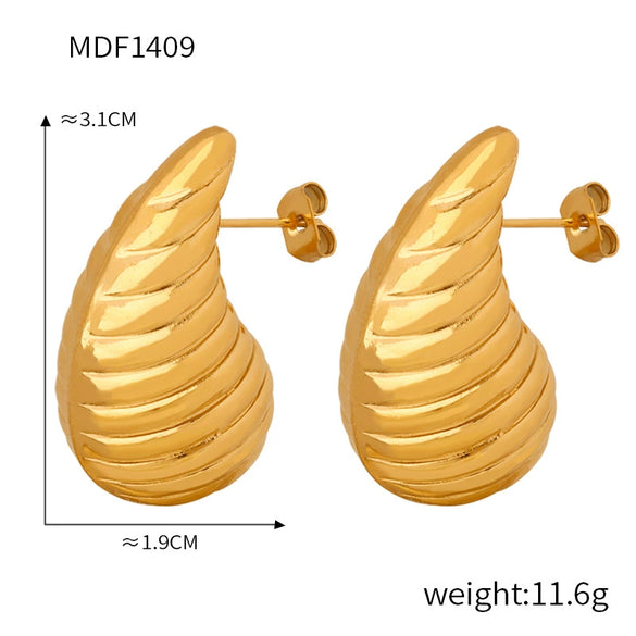 316L Stainless Steel Gold Plated Drop Shape Fashion Earrings For Women