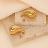 316L Stainless Steel Gold Plated Drop Shape Fashion Earrings For Women