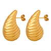 316L Stainless Steel Gold Plated Drop Shape Fashion Earrings For Women