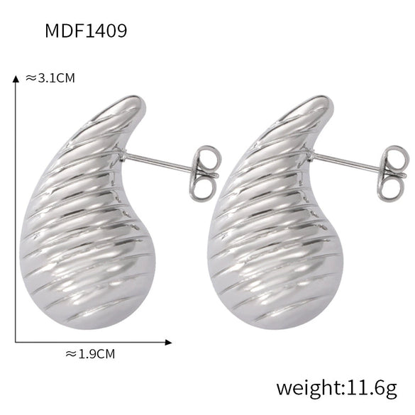 316L Stainless Steel Gold Plated Drop Shape Fashion Earrings For Women