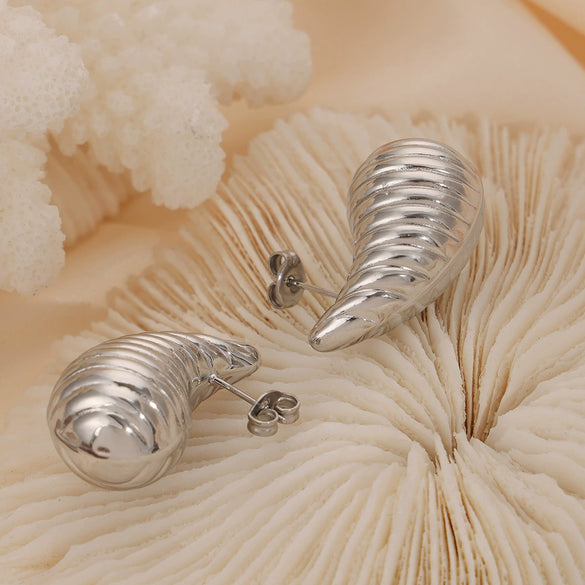 316L Stainless Steel Gold Plated Drop Shape Fashion Earrings For Women