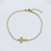 Titanium Steel Gold Plated Elegant Simple Style Plating Cross Artificial Diamond Bracelets