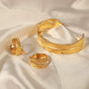 316L Stainless Steel Gold Plated Feather Design Personality Women's Bracelet Jewelry