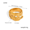 316L Stainless Steel Gold Plated Feather Design Personality Women's Bracelet Jewelry