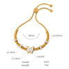 316L Stainless Steel Gold Plated Geometric Beaded Women's Fashion Light Luxury Allmatch Bracelet