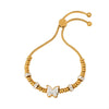 316L Stainless Steel Gold Plated Geometric Beaded Women's Fashion Light Luxury Allmatch Bracelet