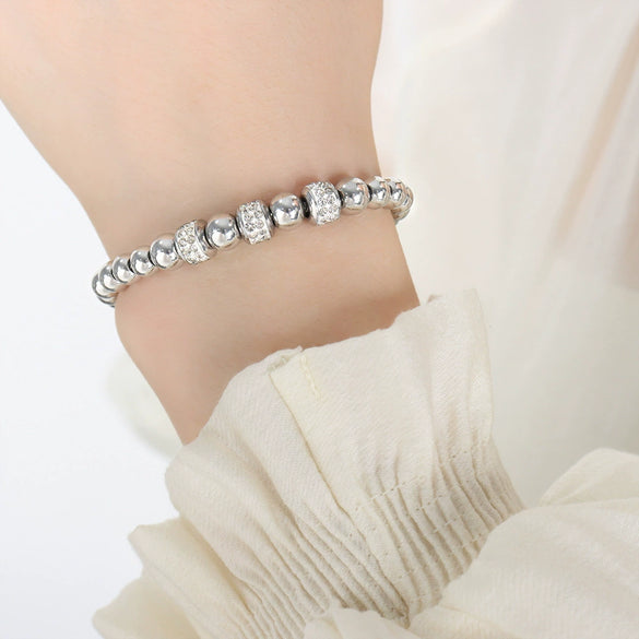 316L Stainless Steel Gold Plated Geometric Beaded Women's Fashion Light Luxury Allmatch Bracelet
