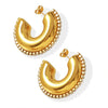 316L Stainless Steel Gold Plated Geometric Inlaid Zircon C Type Women's Fashion Elegant Earrings Jewelry