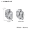 316L Stainless Steel Gold Plated Geometric Line Stitching Design Earrings For Women