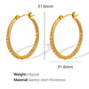 316L Stainless Steel Gold Plated Geometric Round Earrings For Women