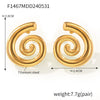 316L Stainless Steel Gold Plated Geometric Spiral Design Women's Earrings