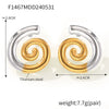 316L Stainless Steel Gold Plated Geometric Spiral Design Women's Earrings