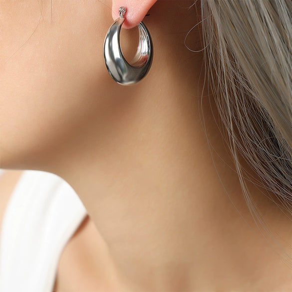 316L Stainless Steel Gold Plated Geometric U Shape Women's Earrings Fashion Niche Design