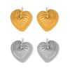 316L Stainless Steel Gold Plated Heart Shaped Geometric Lines Earrings For Women