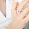 Titanium Steel Gold Plated Inlaid Zircon Cross Pendant Ring Geometric Style Jewelry For Women