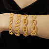 316L Stainless Steel Gold Plated Irregular Geometric Hollow Opening Bracelet Jewelry