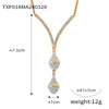 Titanium Steel Gold Plated Light Luxury Snake Head Pendant Elastic Bracelet With Ochain Set