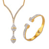 Titanium Steel Gold Plated Light Luxury Snake Head Pendant Elastic Bracelet With Ochain Set